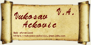 Vukosav Acković vizit kartica